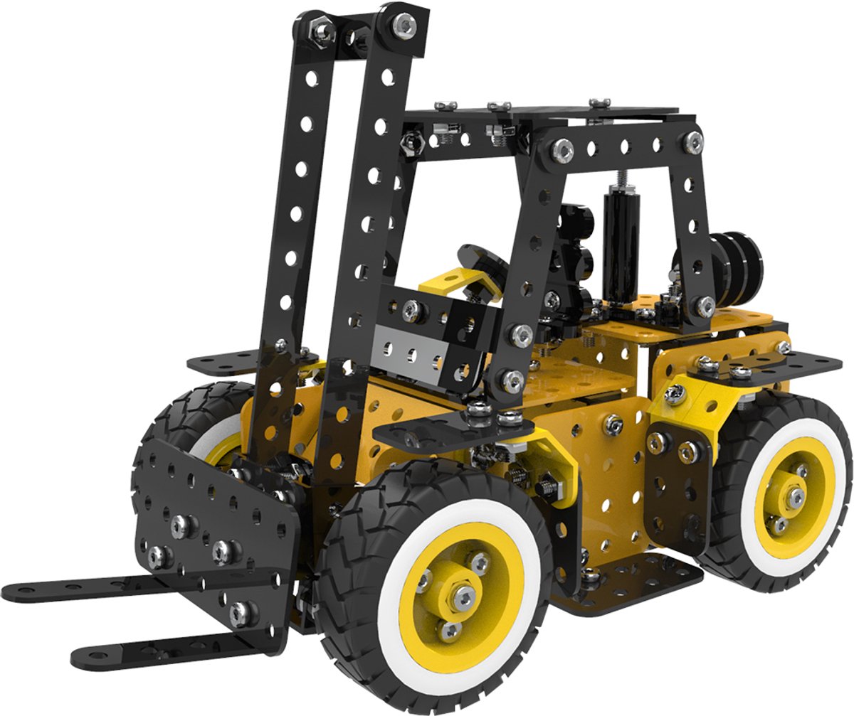 Metaal 3D Bouwpakket - Heftruck (371 Delen) | Beweegbare Vorken | Realistisch Magazijnvoertuig